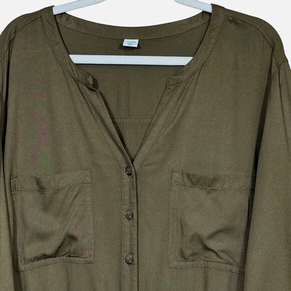 Old Navy Long Sleeve Utility Jumpsuit Waist Defining Frosted Olive  XL - Picture 4 of 11